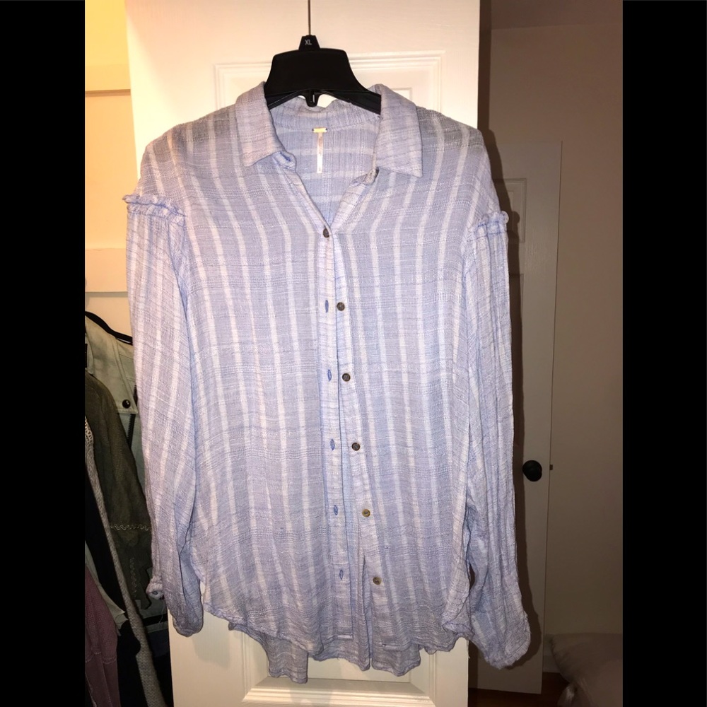 Free people light blue blouse